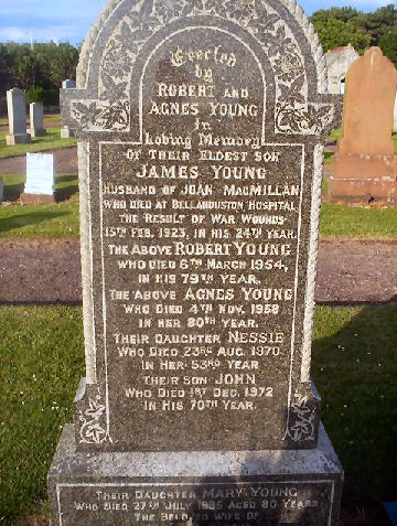 Grave stone for James Young, Troon